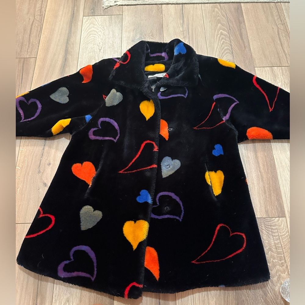 Donnybrook RARE Vintage Faux Fur Hearts Coat